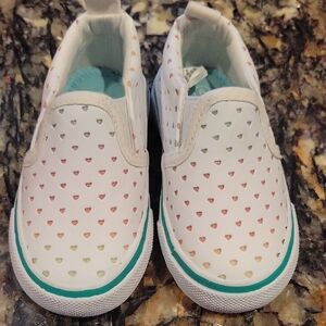 Colorful Heart Pattern Kids Slip-On Sneakers